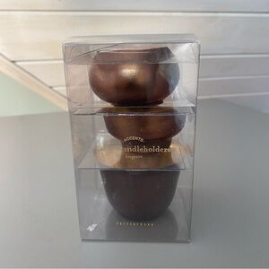 Pottery Barn Helen Tea Light Candleholders, Brass - Set Of 3 New In Box